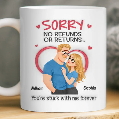 Custom 3D Inflated Effect Printed Mug - Personalized Anniversary Wedding Gifts For Husband And Wife, Him And Her - Our Love Needs No Date