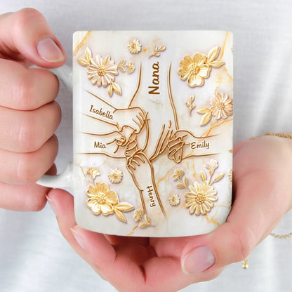Custom 3D Inflated Effect Printed Mug - Personalized Mother's Day Gifts For Mom, Grandma - Love Passed Down Forever