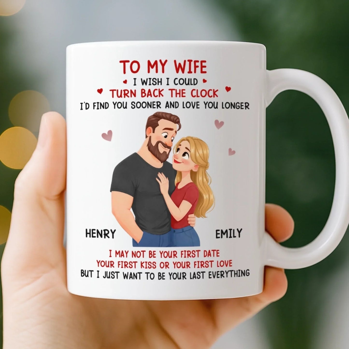 Custom Mug - Personalized Anniversary Wedding Gifts For Husband And Wife, Him And Her - Our Love Stays Steady