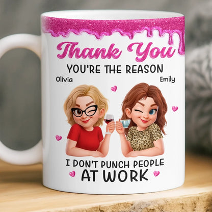Custom 3D Inflated Effect Printed Mug - Personalized Retirement Gifts For Women, Besties, Sisters, BFF - You're My Work Therapy