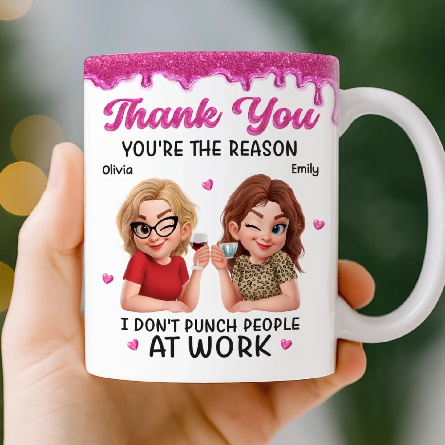 Custom 3D Inflated Effect Printed Mug - Personalized Retirement Gifts For Women, Besties, Sisters, BFF - You're My Work Therapy