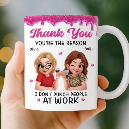 Custom 3D Inflated Effect Printed Mug - Personalized Retirement Gifts For Women, Besties, Sisters, BFF - You're My Work Therapy