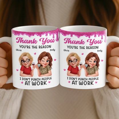 Custom 3D Inflated Effect Printed Mug - Personalized Retirement Gifts For Women, Besties, Sisters, BFF - You're My Work Therapy