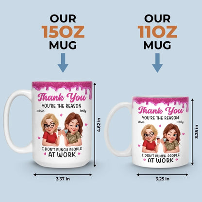 Custom 3D Inflated Effect Printed Mug - Personalized Retirement Gifts For Women, Besties, Sisters, BFF - You're My Work Therapy