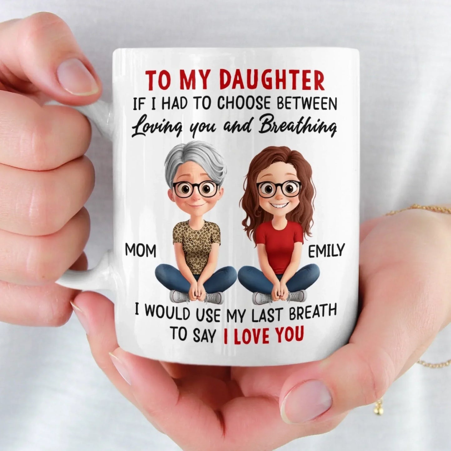 Custom Mug - Personalized Birthday Gifts For Mom, Dad, Daughter, Son - Family Makes Everything Better