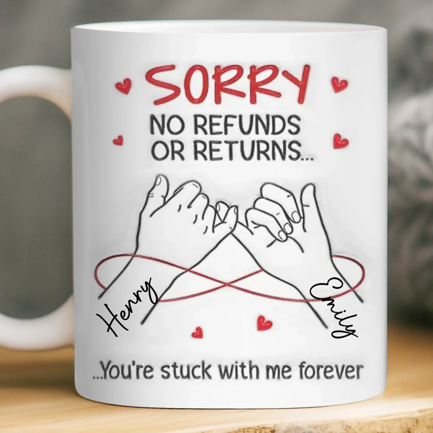 Custom 3D Inflated Effect Printed Mug - Personalized Anniversary Wedding Gifts For Husband And Wife, Him And Her - Built On Love
