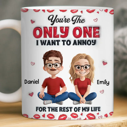 Custom 3D Inflated Effect Printed Mug - Personalized Anniversary Wedding Gifts For Husband And Wife, Him And Her - Love You More Every Day