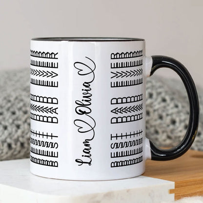 Best Dad Ever Funny Dad Hidden Message Personalized Mug, Father's Day Gift for Dad, Custom Kids' Names