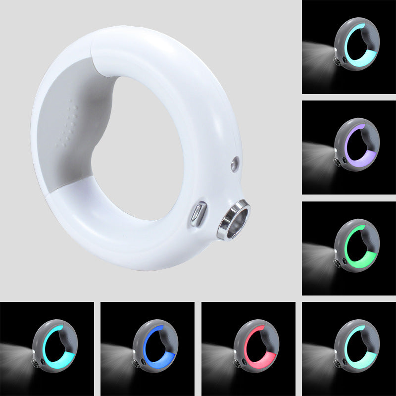 Glowing Ring Retractable Dog Leash And Flashlight