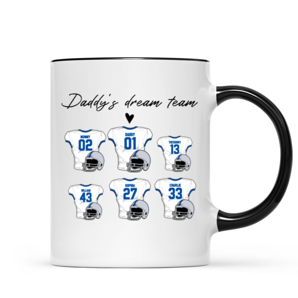 Daddy's Dream Team American Football Personalized Mug