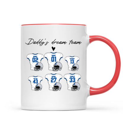 Daddy's Dream Team American Football Personalized Mug
