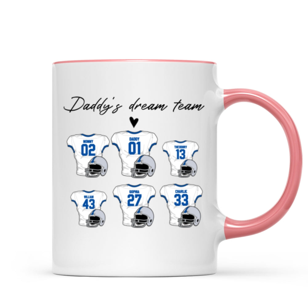 Daddy's Dream Team American Football Personalized Mug