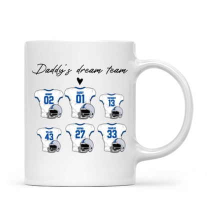 Daddy's Dream Team American Football Personalized Mug