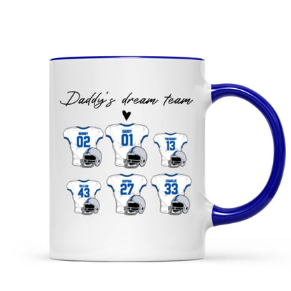 Daddy's Dream Team American Football Personalized Mug