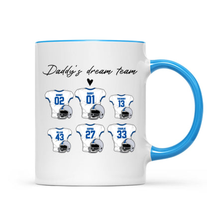 Daddy's Dream Team American Football Personalized Mug