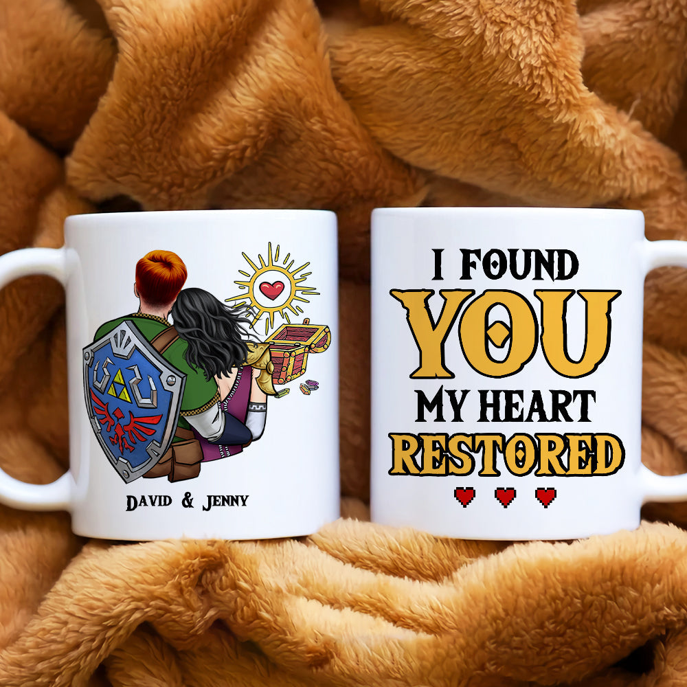 I Found You My Heart Restored, Gift For Couple, Personalized Mug, Couple Hugging Mug 02HUHN290623HH