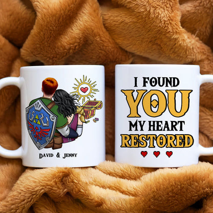 I Found You My Heart Restored, Gift For Couple, Personalized Mug, Couple Hugging Mug 02HUHN290623HH