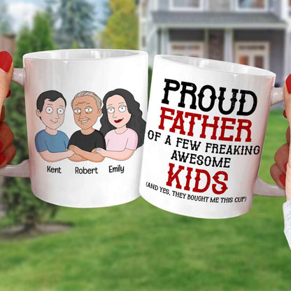 Proud Father And Dumb Kid- Personalized Coffee Mug- Gift For Dad- Dad Cartoon Mug-DR-WHM-06dnqn180423