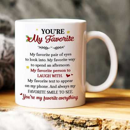 You're My Favorite, Couple Gift, Personalized Coffee Mug, Couple Hugging Mug, Christmas Gift