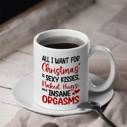 Romantic Couple, All I Want For Christmas Is Sexy Kisses, Personalized Coffee Mug, Couple Gifts, Gifts For Him/Her, Unique Christmas Gifts