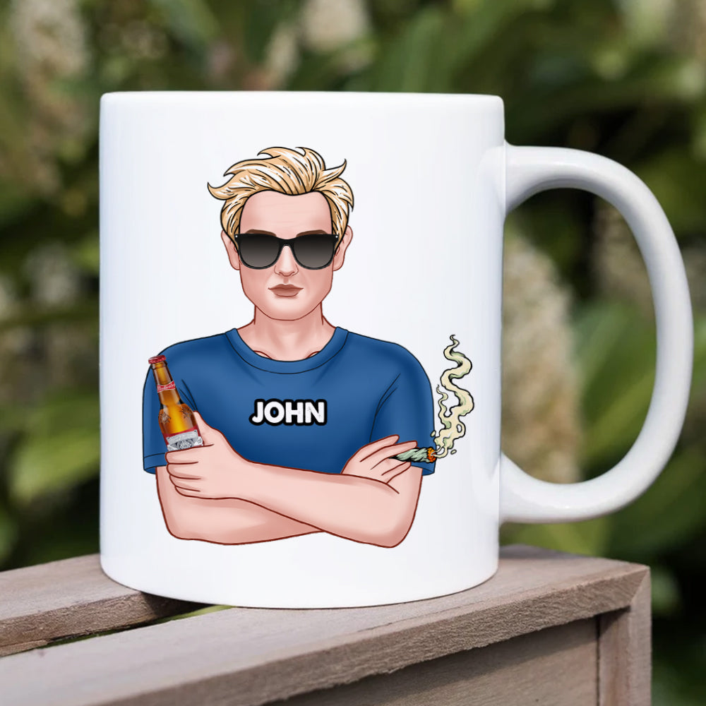 I'm A Simple Man, Gift For Pothead, Personalized Mug, Smoking Man Mug, Stoner Gift