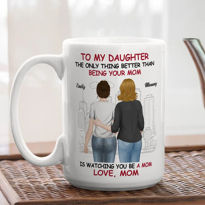 To My Daughter Father or Mother & Daughter Back View Mug, Keychain, Canvas & More, A Heartfelt Gift from Dad or Mom for Mother's Day or Birthday