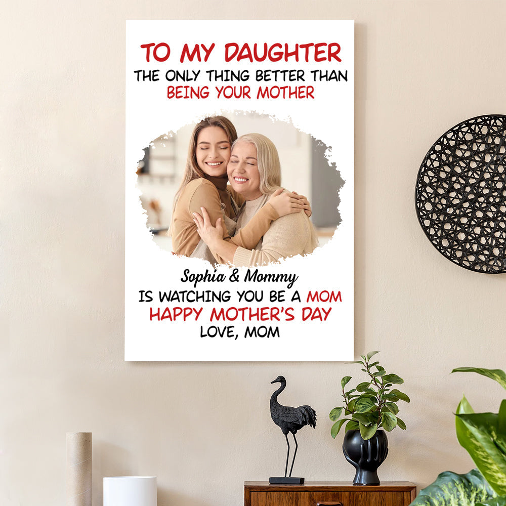 Mother's Day Exclusive Gift Ceramic Mug, Poster, and Plaque Featuring Hugging Scene with 'To My Daughter, Happy Mother's Day'