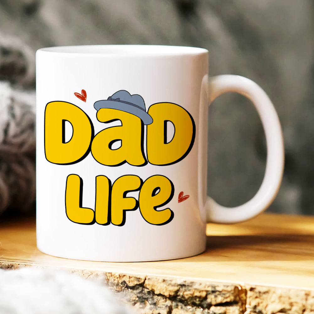 Dad Life, Gift For Dad, Personalized Mug, Dad And Kid Mug, Father's Day Gift 05DNHN050523