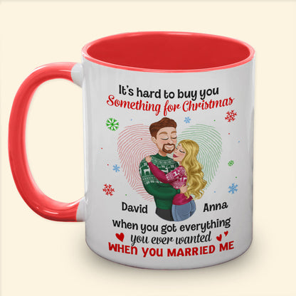 Romantic Couple, It's Hard To Buy You Something For Christmas, Personalized Mug, Couple Gifts, Gifts For Him, Gifts For Her, Unique Christmas Gifts, Christmas Home Decor