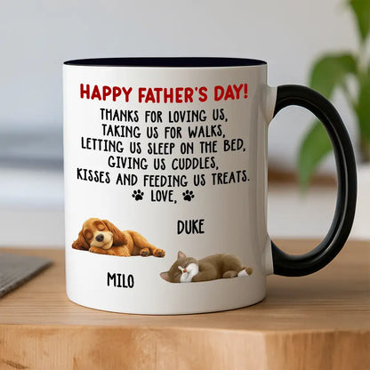 Funny Pet-Themed White Ceramic Mug Father's Day Gift for Dog Dads Featuring Sleeping Puppy