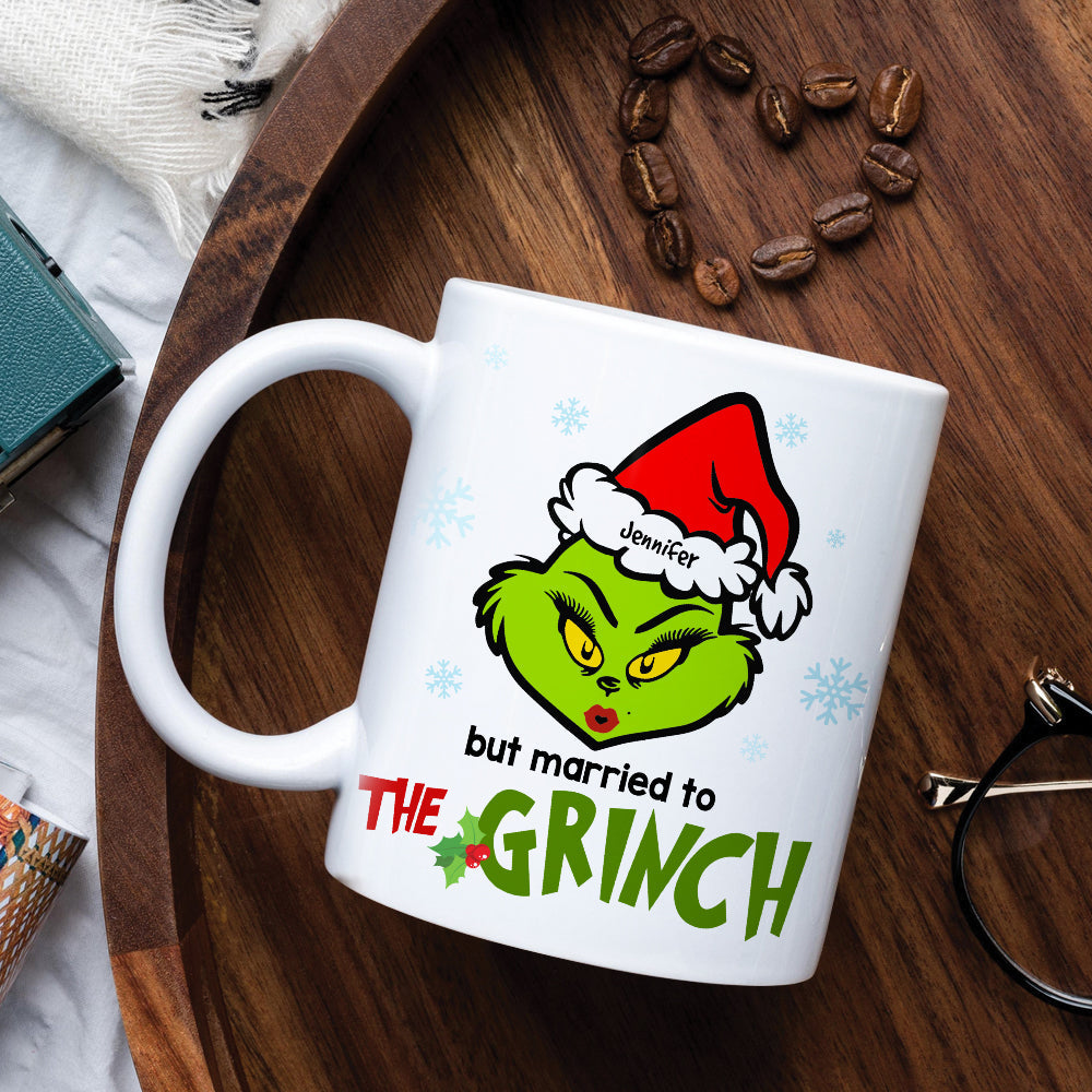 Personalized Green Character Couple Mug, Christmas Gift For Couples