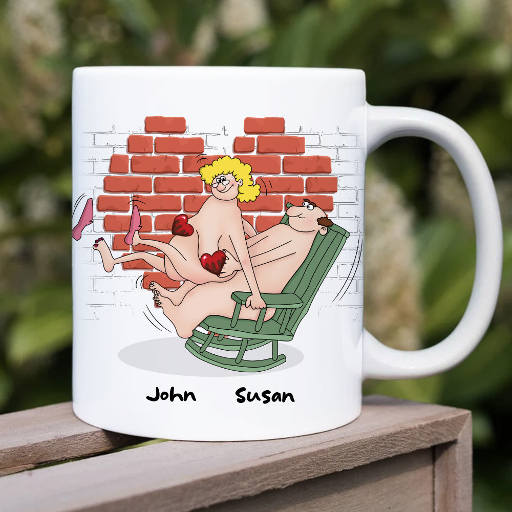 Babe You Give Me A Boner, Naughty Make Love Old Couple White Mug Happy Valentine's Day