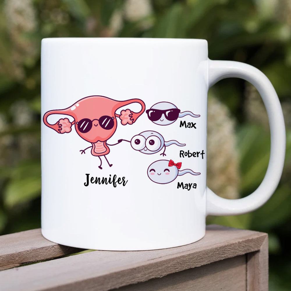 Cheers For Shagging Dad, Gift For Mom, Personalized Mug, Sperm Mug, Mother's Day Gift