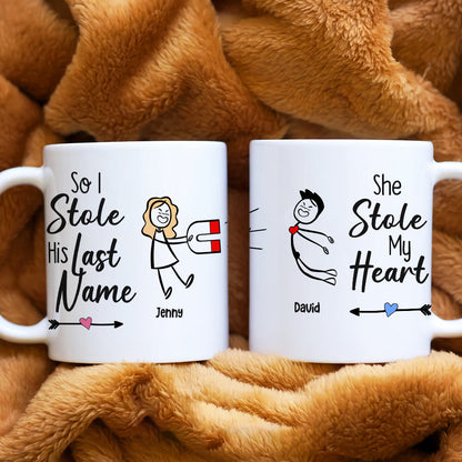Gift For Couple, Personalized Mug, Stick Couple Coffee Mug, Couple Gift