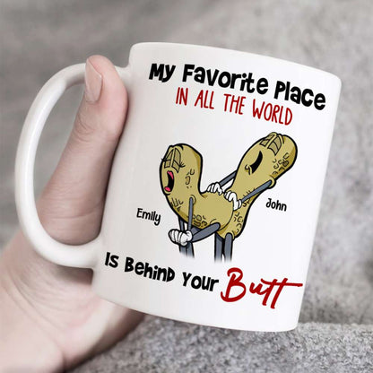 My Favorite Place In A The World, Gift For Couple, Personalized Mug, Naughty Nut Couple Mug, Couple Gift