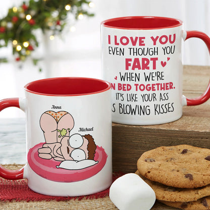 I Love You Even Though You Fart When We're In Bed Together Personalize Couple