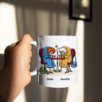 We'll Be Friends Until We're Old And Senile, Personalized Old Besties Mug