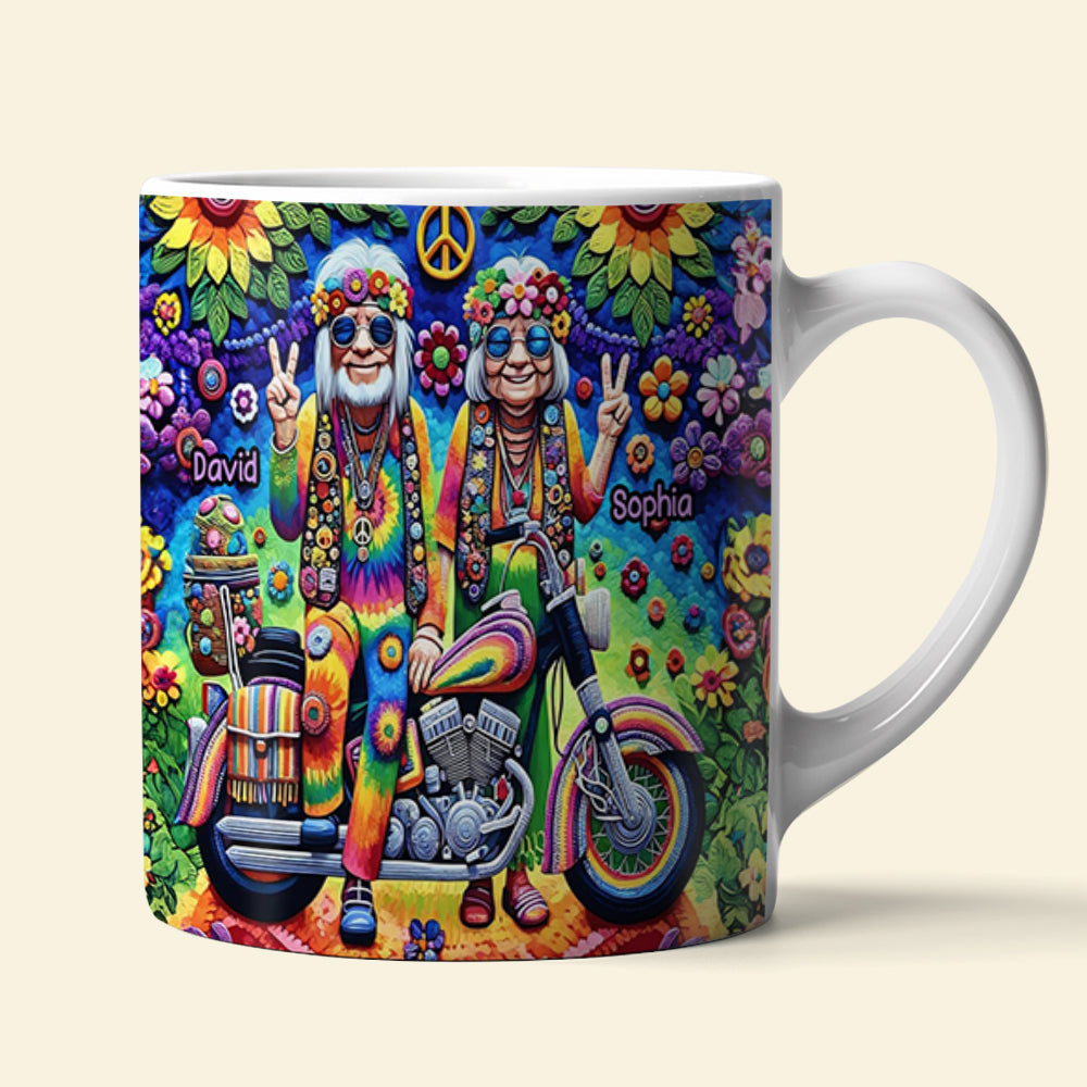 Personalized Gifts For Couple, Hippie Couple White Mug 01ACDT310824