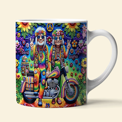 Personalized Gifts For Couple, Hippie Couple White Mug 01ACDT310824