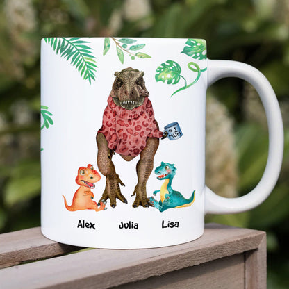 Mommysaurus, Gift For Mom, Personalized Mug, Dinosaur Mom And Kid Mug, Mother's Day Gift