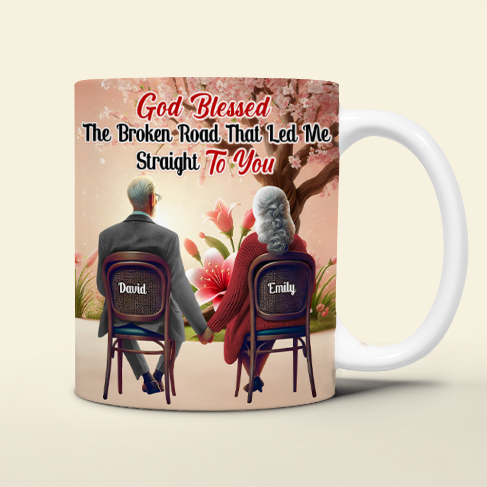 Personalized Gifts For Couple Coffee Mug God Blessed The Broken Road 03ohpu161224