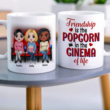 Friendship Is The Popcorn In The Cinema Of Life, Friendly White Mug
