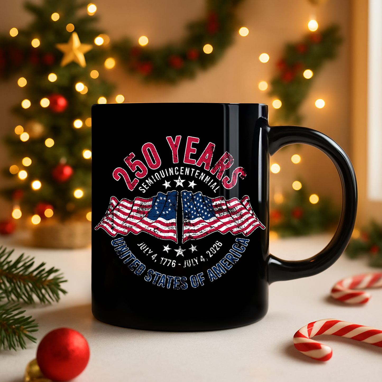 American 250 Years Semiquincentennial Patriotic Gift 2026 Black Mug LM32 895265