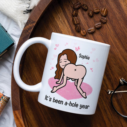 It's Been A-Hole Year Personalized Mug, Gift For Couple, Couple Anniversary Gift, Funny Couple Mug