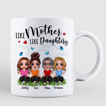 Butterflies Doll Mom Daughters Sitting Like Mother Like Daughter Personalized Mug