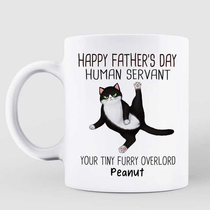 Sassy Cats Happy Father's Day Human Servant Personalized Mug