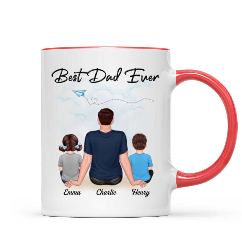 Best Dad Grandpa Sitting Back View Personalized Mug