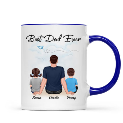 Best Dad Grandpa Sitting Back View Personalized Mug