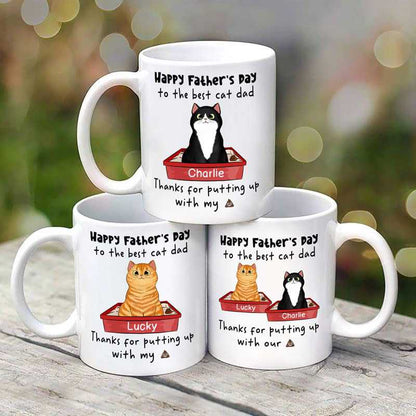 Fluffy Cats Thank You For Putting Up With My Thing Father's Day Personalized Mug