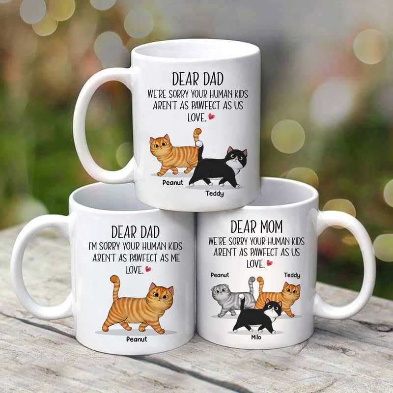 Your Human Kid Isn't As Pawfect As Me Walking Fluffy Cat Personalized Mug